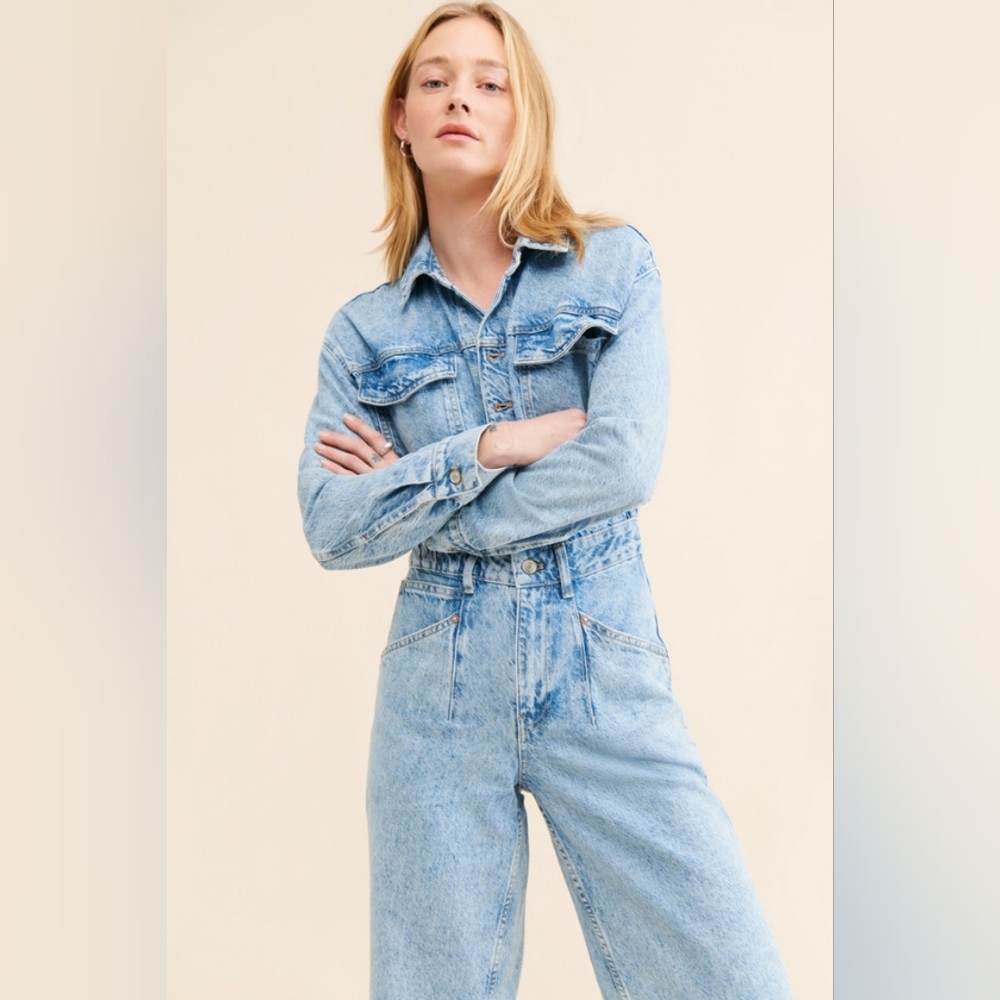 Free People Touch the Sky Denim Jumpsuit - Picture 14 of 15